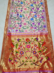 Pure silk handloom all over design brocade paithani saree