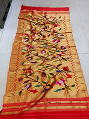 Pure silk handloom all over paithani duppata