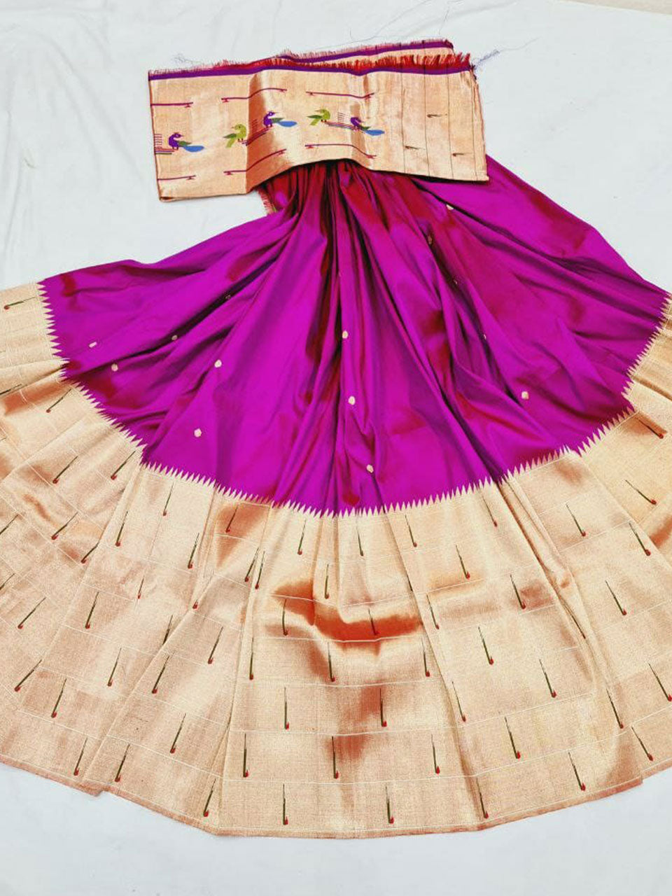 Pure silk handloom lehnga material