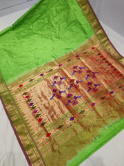 Pure silk handloom traditional pallu paithani saree