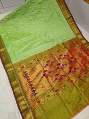 Pure silk handloom traditional pallu paithani saree