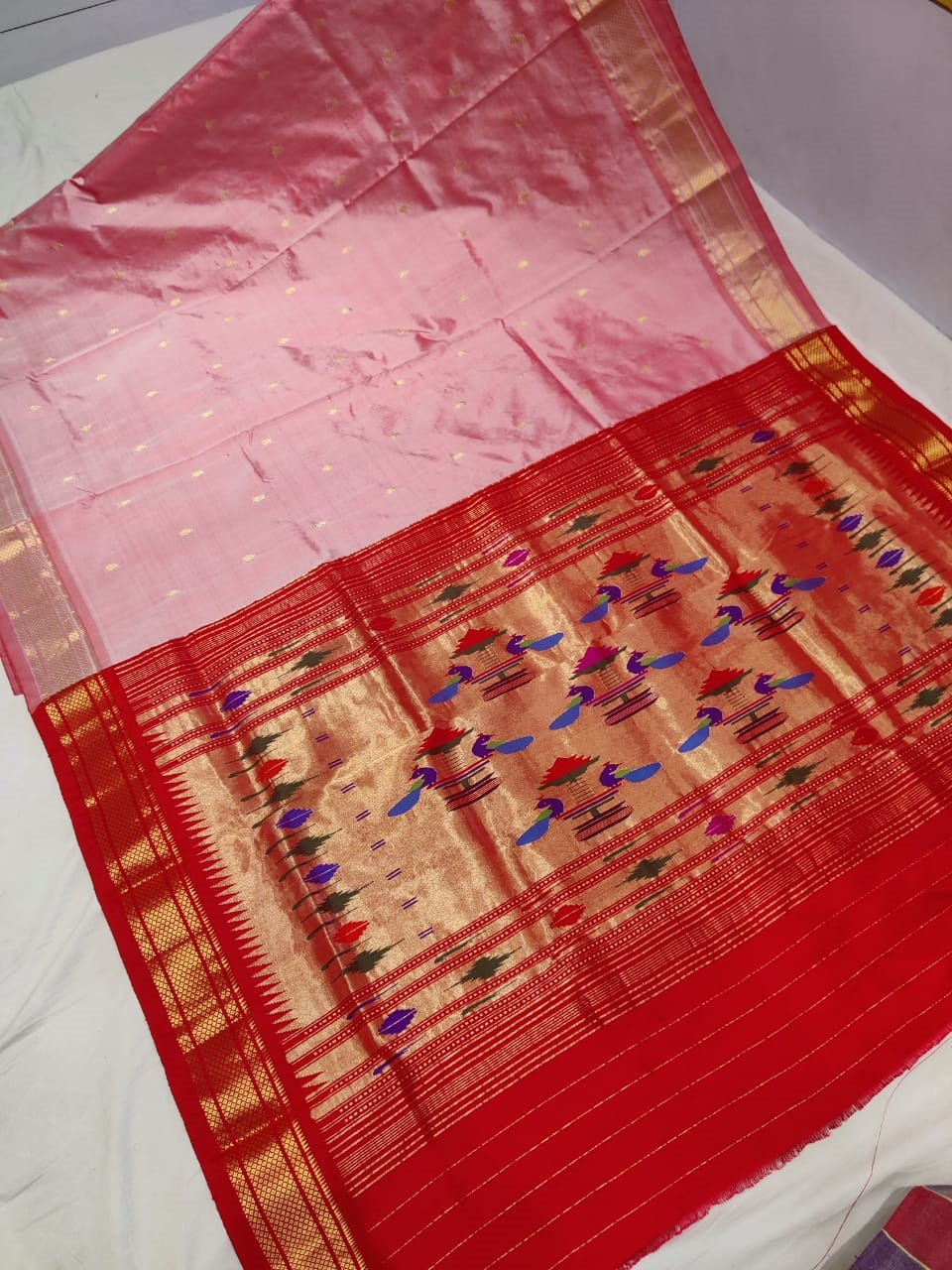 Pure silk handloom traditional pallu paithani saree