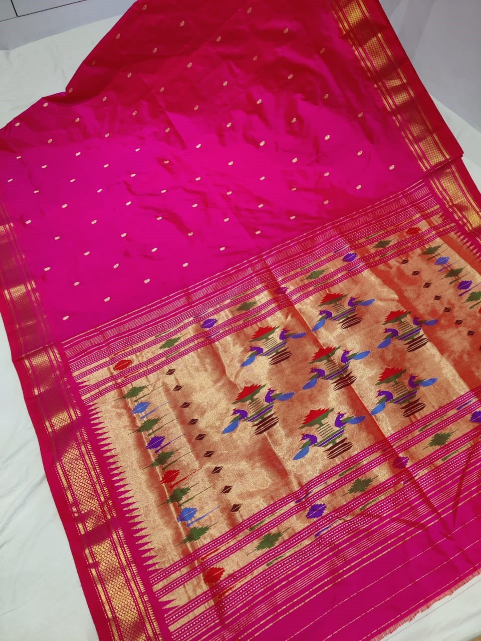 Pure silk handloom traditional pallu paithani saree