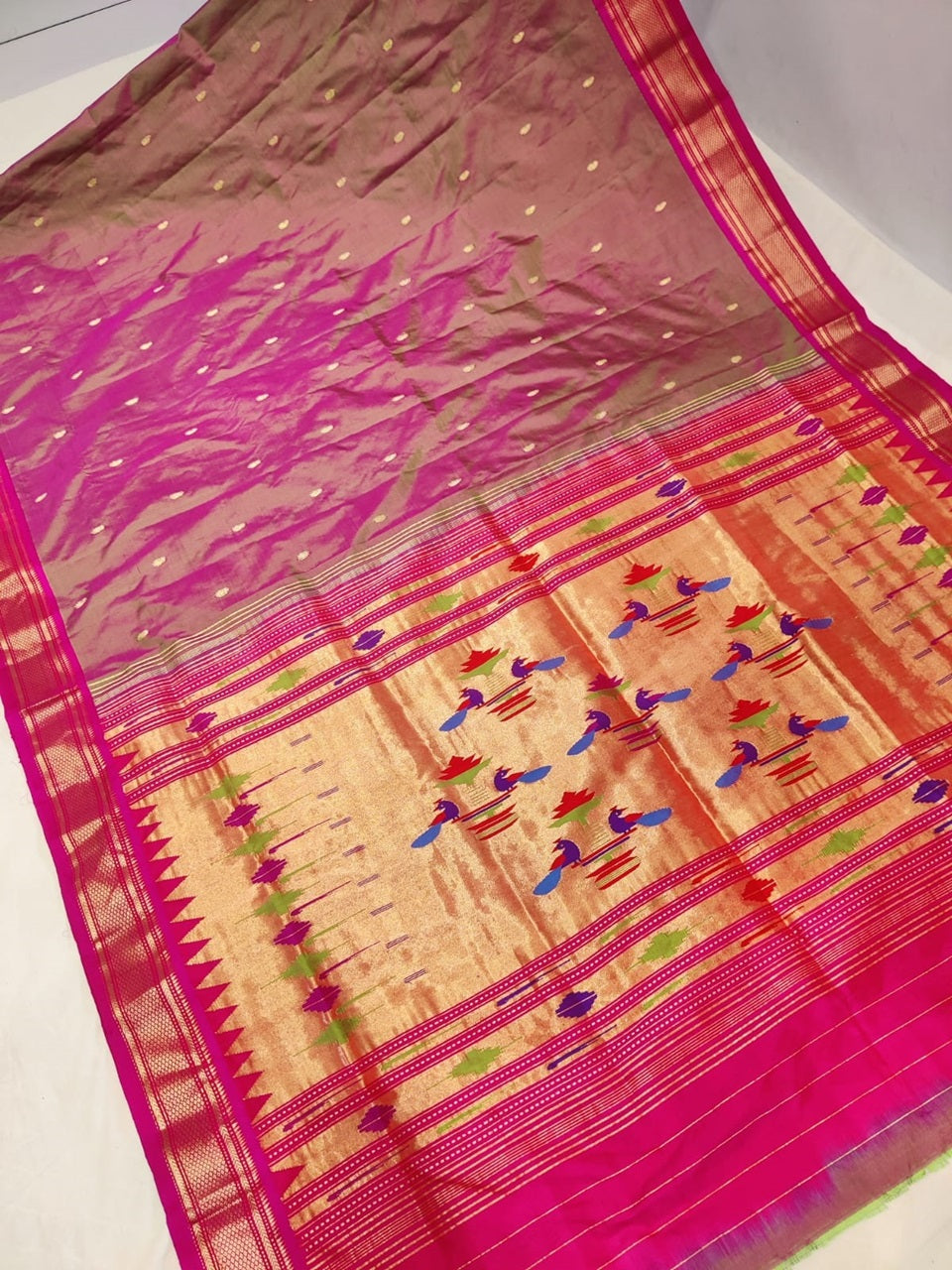 Pure silk handloom traditional pallu paithani saree