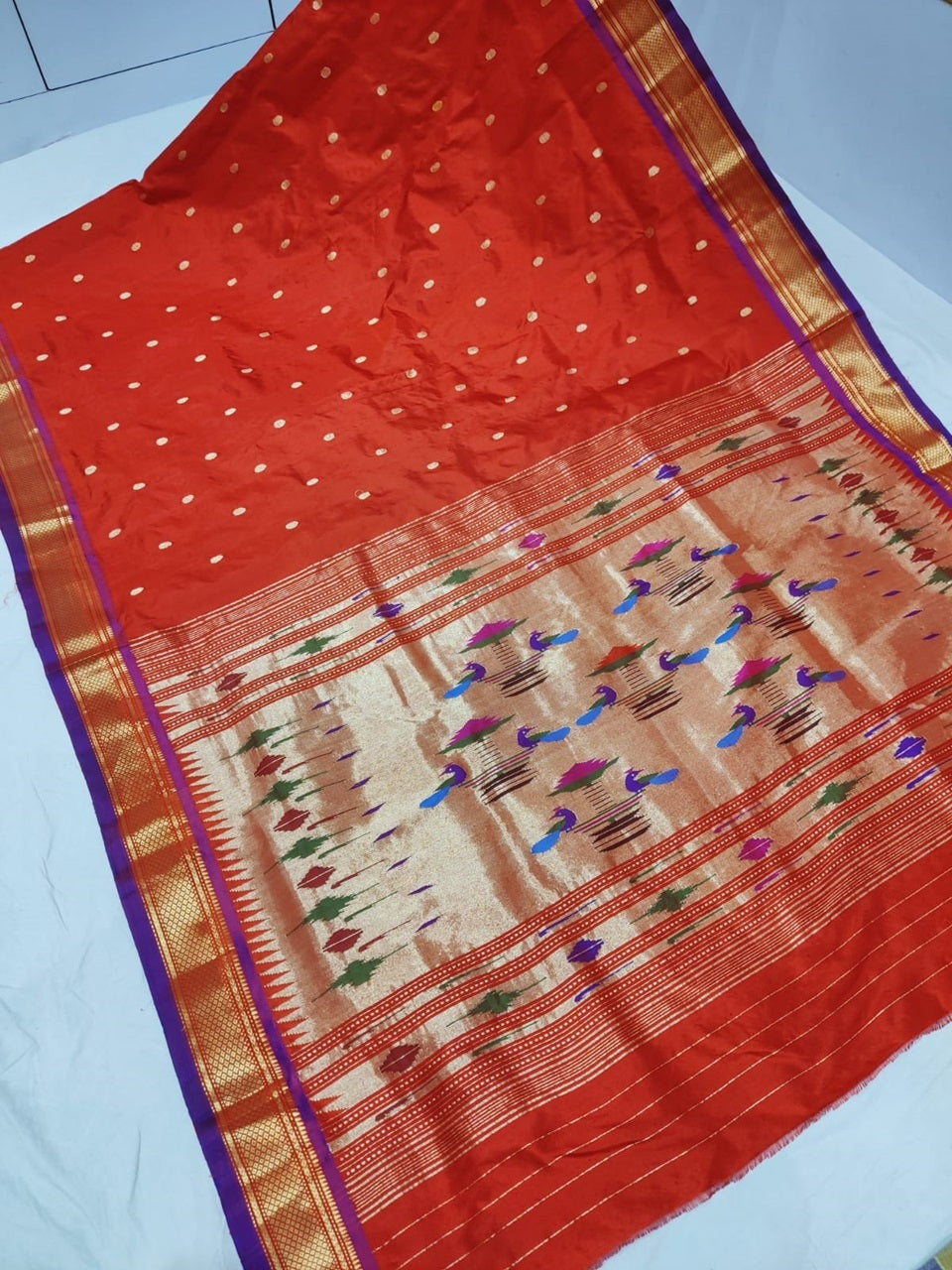 Pure silk handloom traditional pallu paithani saree