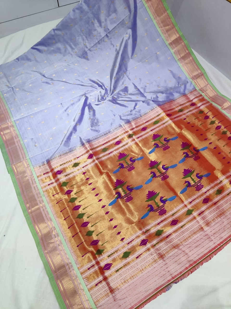 Pure silk handloom traditional pallu paithani saree