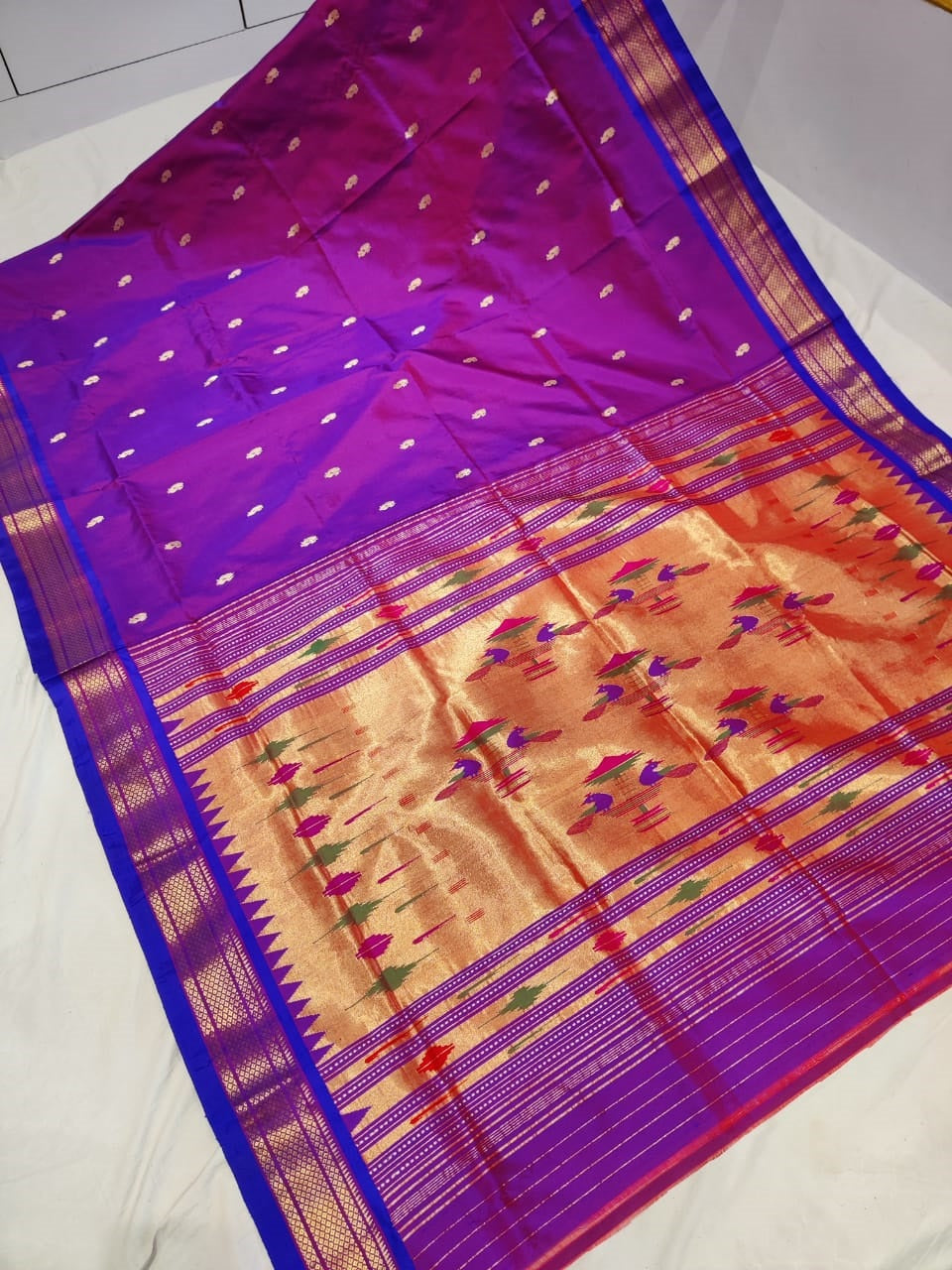 Pure silk handloom traditional pallu paithani saree