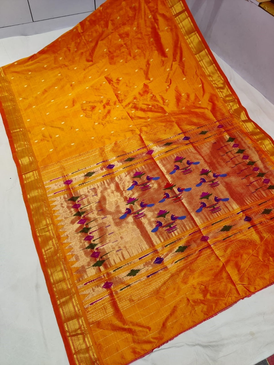 Pure silk handloom traditional pallu paithani saree