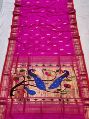 Pure silk handloom fancy pallu paithani saree