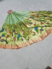 Pure Silk Handloom Paithani Lahenga Material