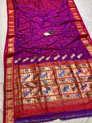 Pure silk maharani yeola Handloom paithani and 30 mor padar paithani