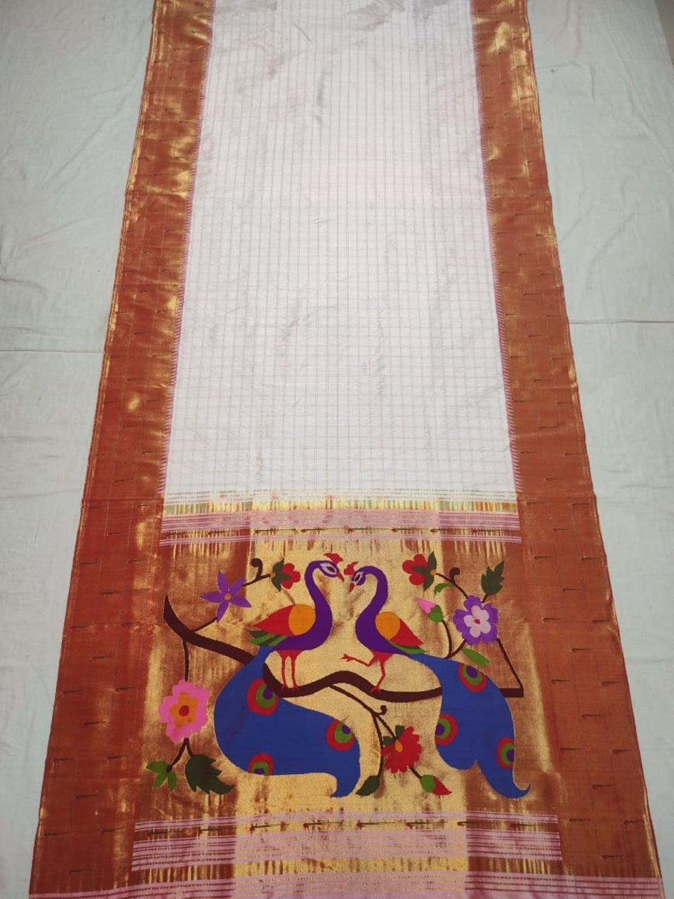 Pure silk handloom triple muniya brocade paithani saree