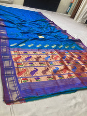 Pure silk maharani yeola handloom paithani and 30 mor padar paithani