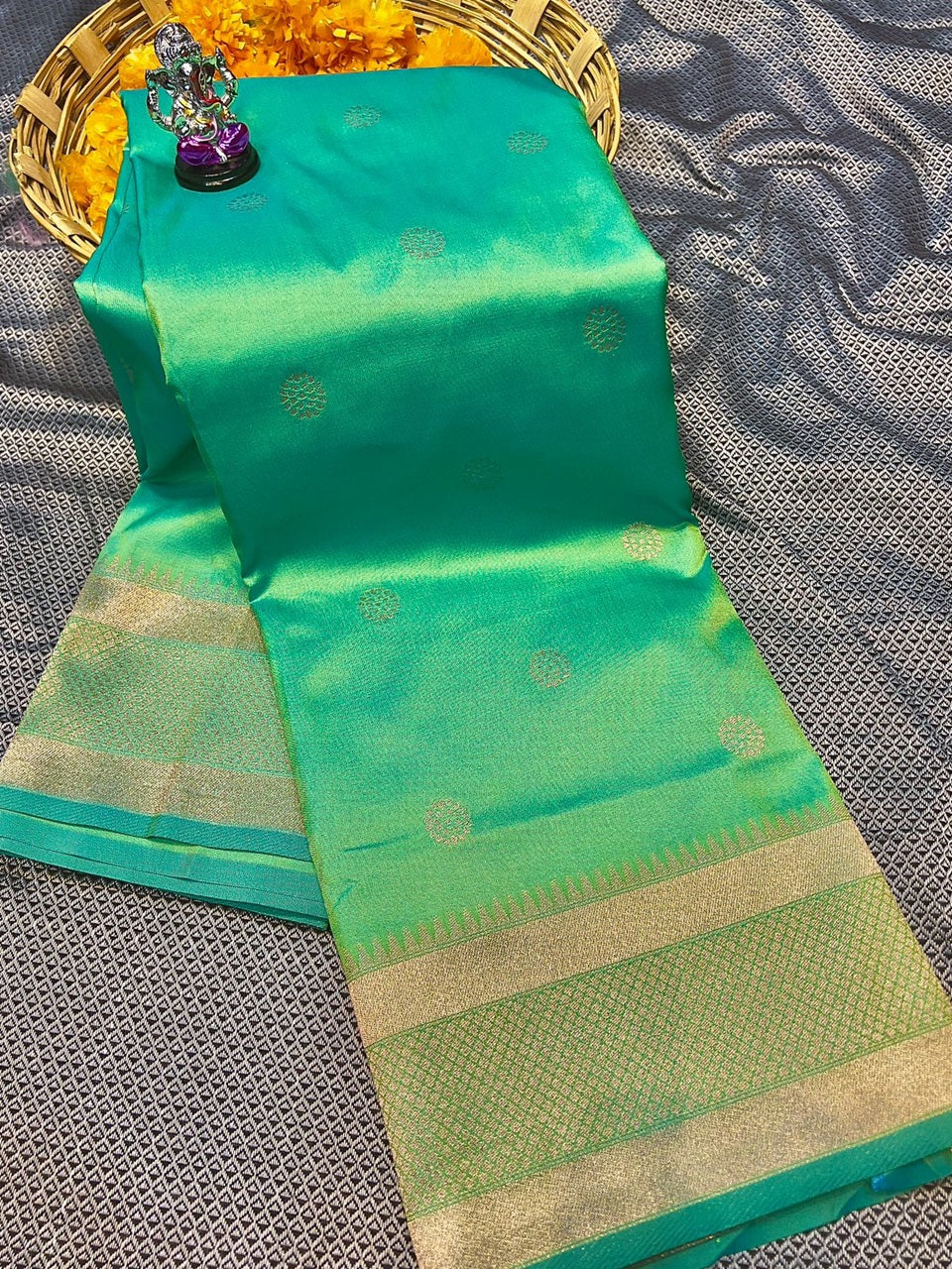 Kesariya Paithani Saree