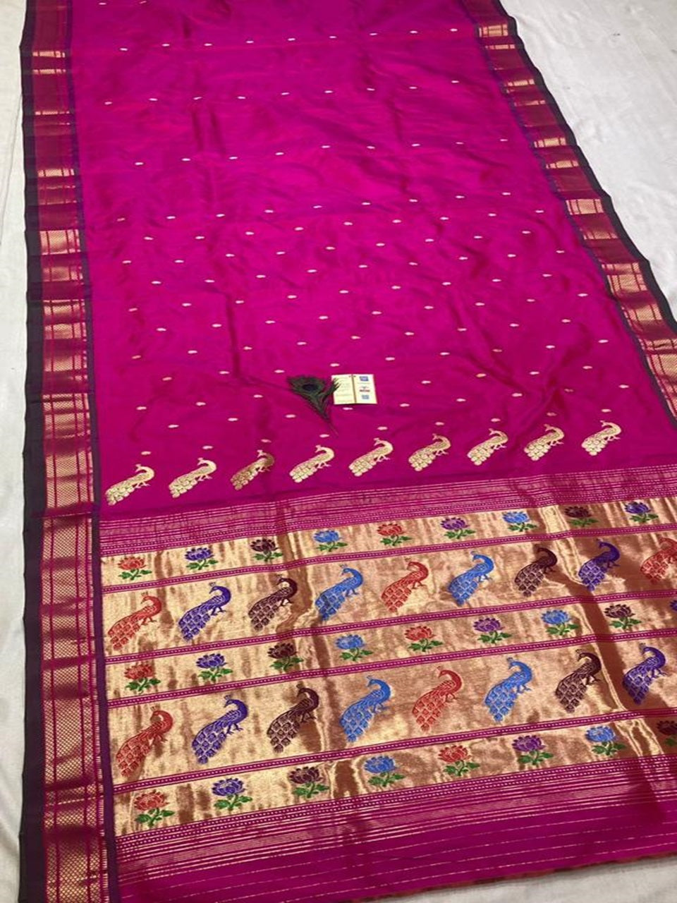 Pure silk maharani yeola handloom paithani and 30 mor padar paithani