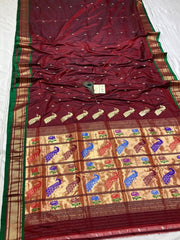 Pure silk maharani yeola handloom paithani and 30 mor padar paithani