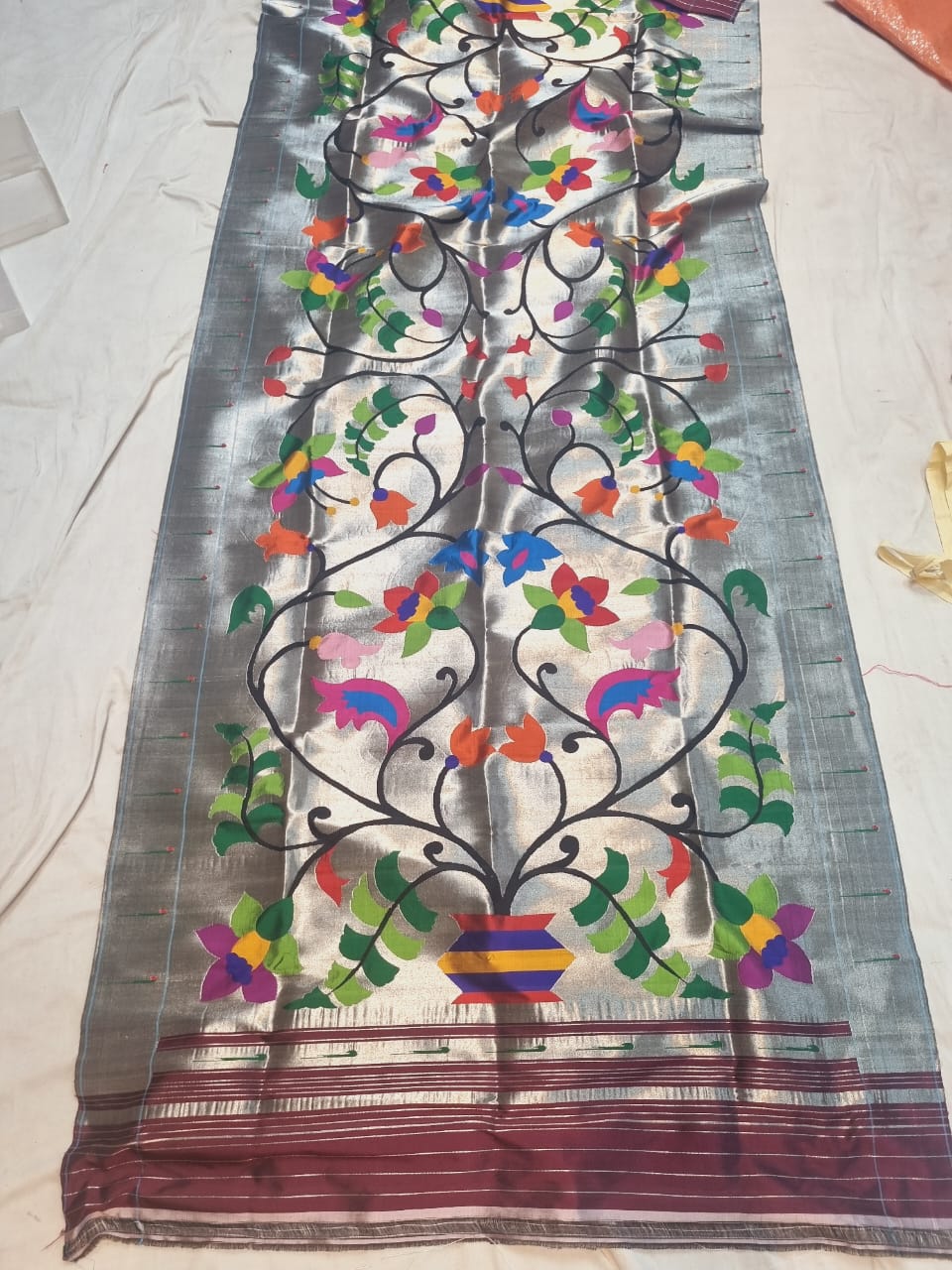 Pure Silk Handloom All Over Design Brocade Paithani Saree