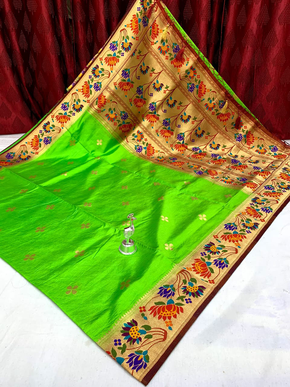 Lotus Brocade paithani silk