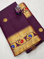 Aasavali Border Paithani soft silk