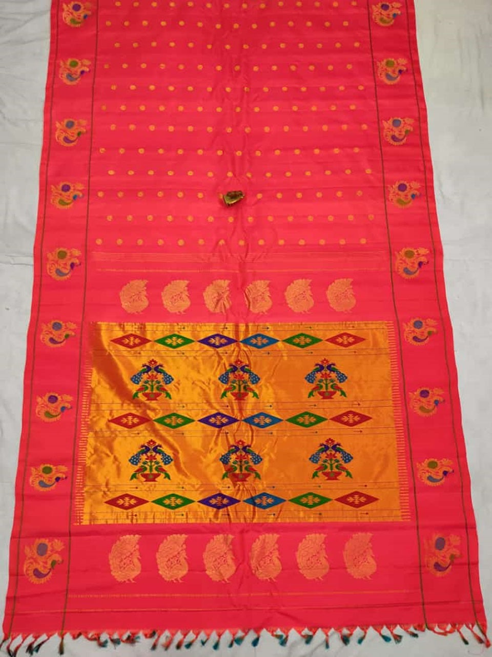 Peckok border brocade paithani saree