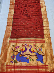 Pure silk handloom triple Muniya brocade paithani saree with fancy pallu.