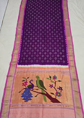 Pure silk handloom bandhani paithani saree with fancy pallu