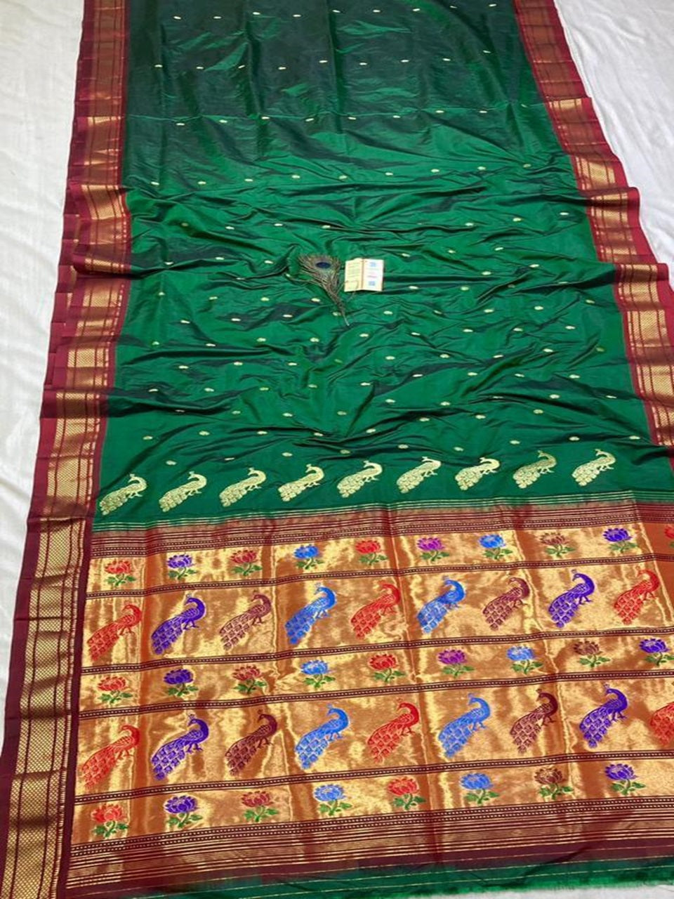 Pure silk maharani yeola handloom paithani and 30 mor padar paithani