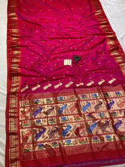 Pure silk maharani yeola handloom paithani and 30 mor padar paithani