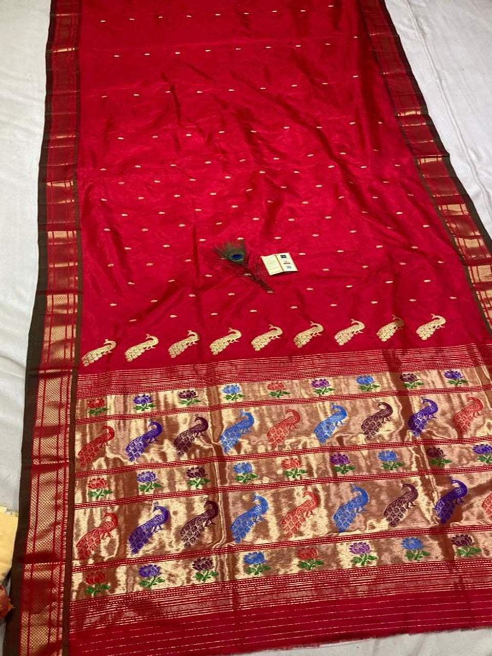 Pure silk maharani yeola handloom paithani and 30 mor padar paithani