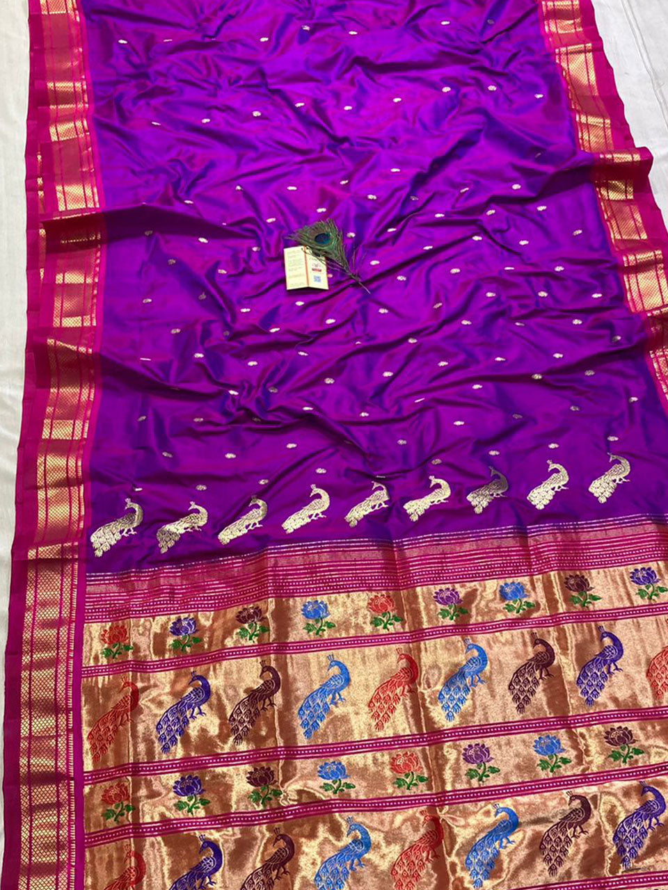 Pure silk maharani yeola Handloom paithani and 30 mor padar paithani