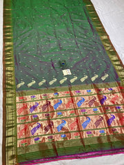 Pure silk maharani yeola handloom paithani and 30 mor padar paithani