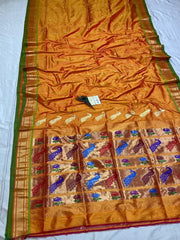 Pure silk maharani yeola handloom paithani and 30 mor padar paithani