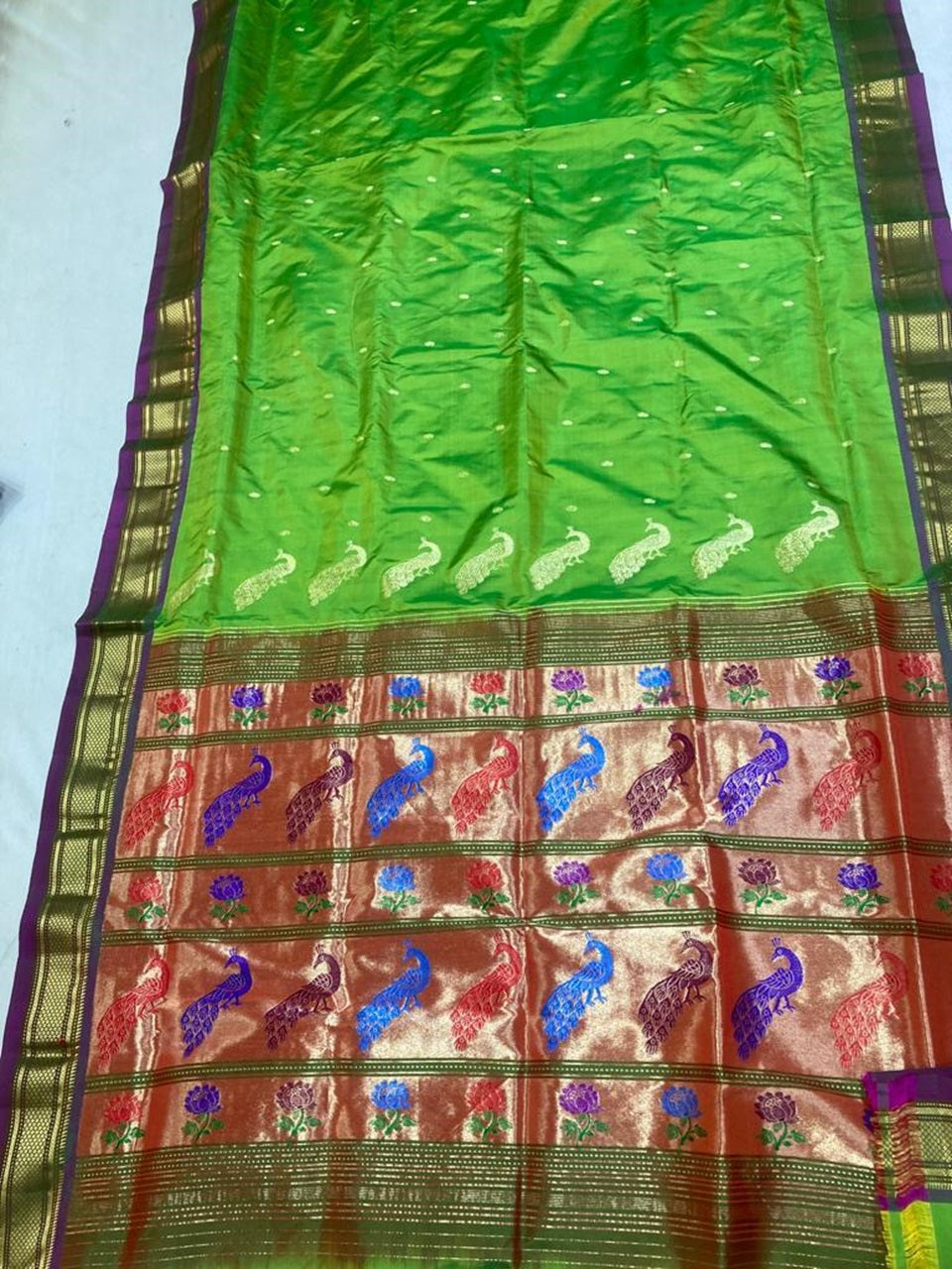 Pure silk maharani yeola handloom paithani and 30 mor padar paithani