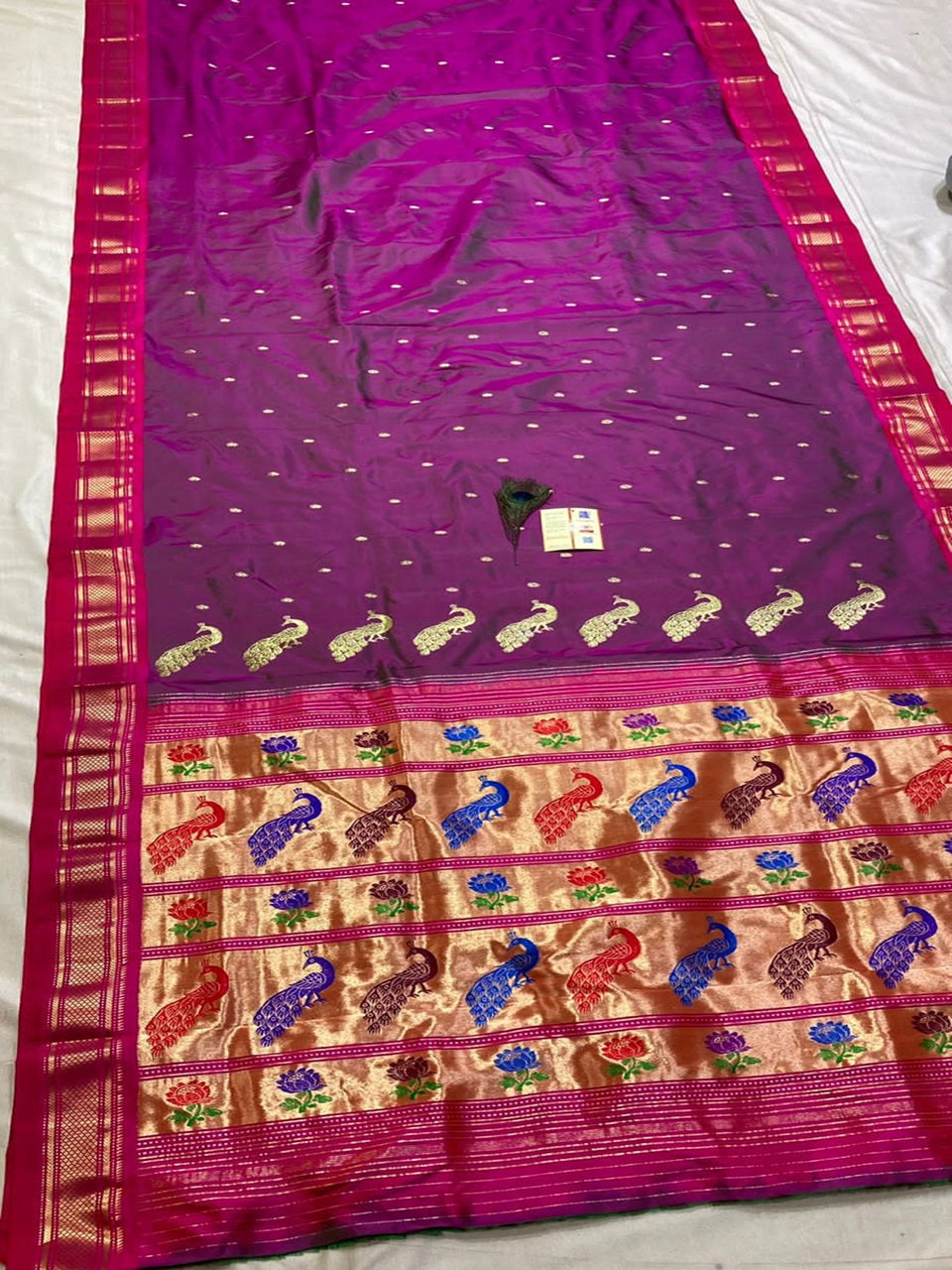 Pure silk maharani yeola handloom paithani and 30 mor padar paithani