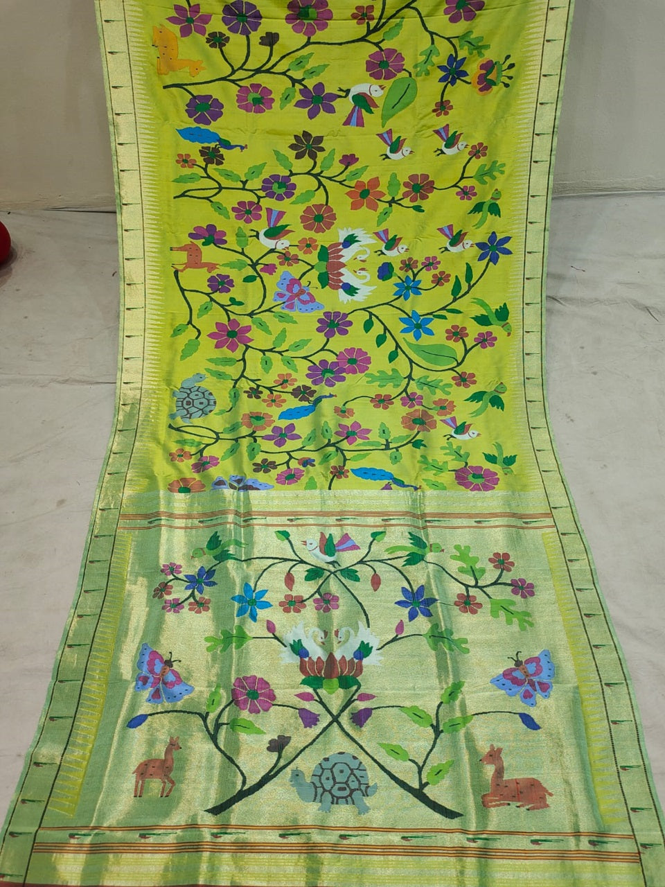 Pure Silk Handloom All Over Design Brocade Paithani Saree