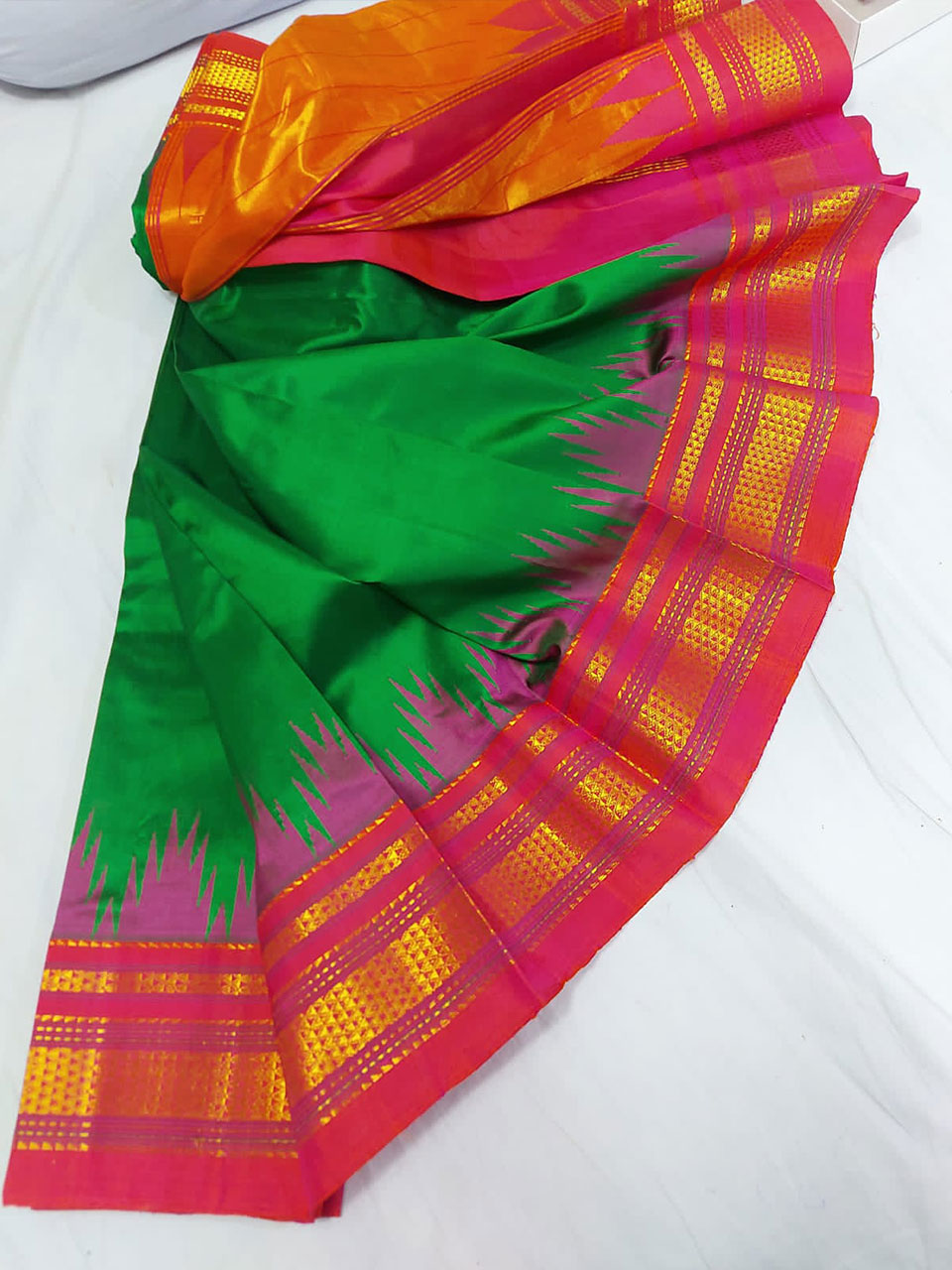 Pure silk Handloom Irkal multicolour