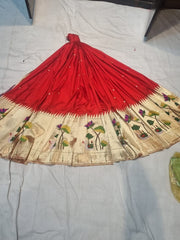 Pure Silk Handloom Paithani Lahenga Material
