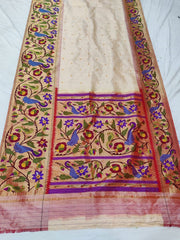 Pure silk handloom big border brocade saree