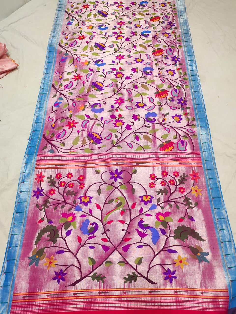 Pure Silk Handloom All Over Design Brocade Paithani Saree