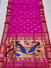 Pure silk maharani yeola Handloom paithani and 30 mor padar paithani Shoulder butta