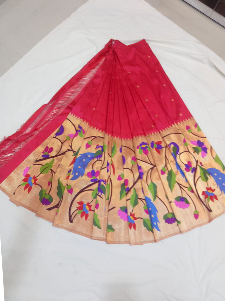 Pure silk handloom lehenga material