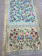 cotton handloom all over design brocade paithani saree