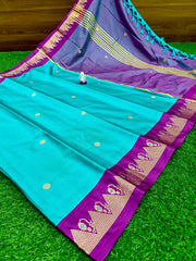 Temple Nath Paithani Soft Silk